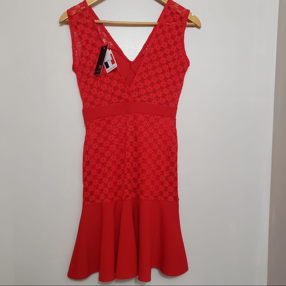TFNC Romantic Date Night Cherry Red Bodycon Dress